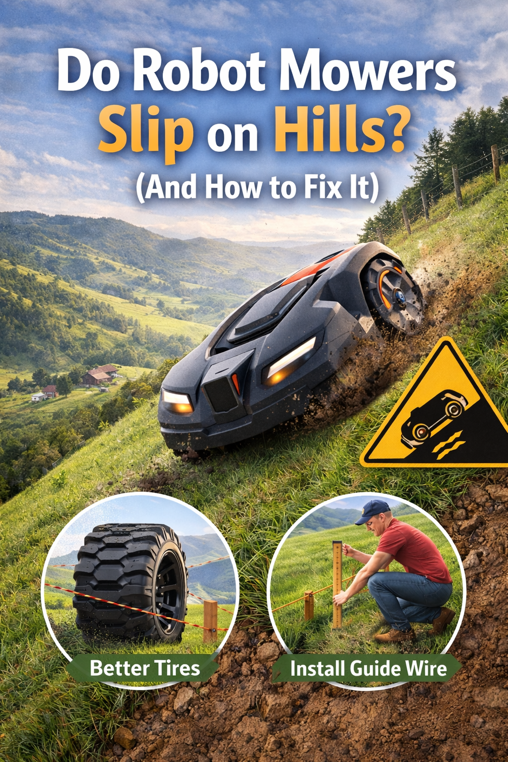 Is your Robot Mower Slipping on Hills? (And How to Fix It)