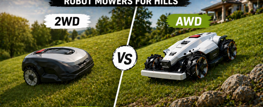 2WD vs AWD/4WD Robot Mowers For Hilly Terrain. The last Comparison Guide you will Ever Need.