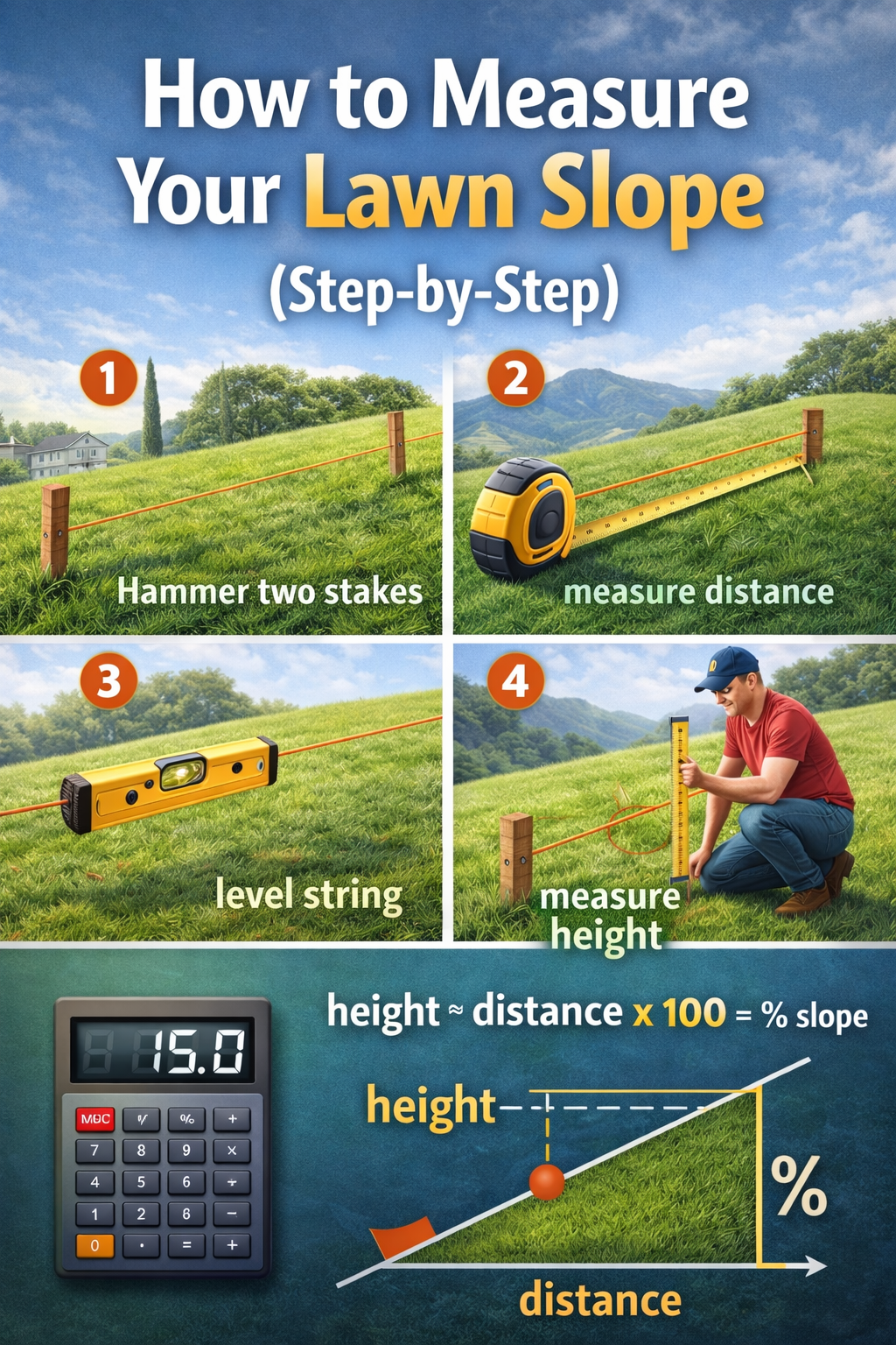 How to Measure Yard Slope (Step-by-Step)