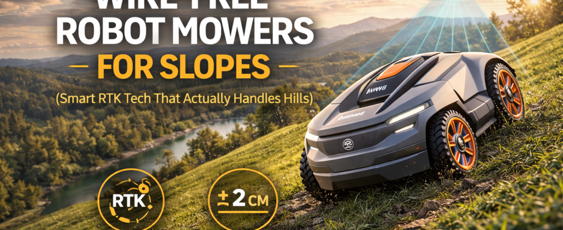 Best Wire-Free Robot Mowers for Slopes (Smart RTK Tech That Actually Handles Hills)