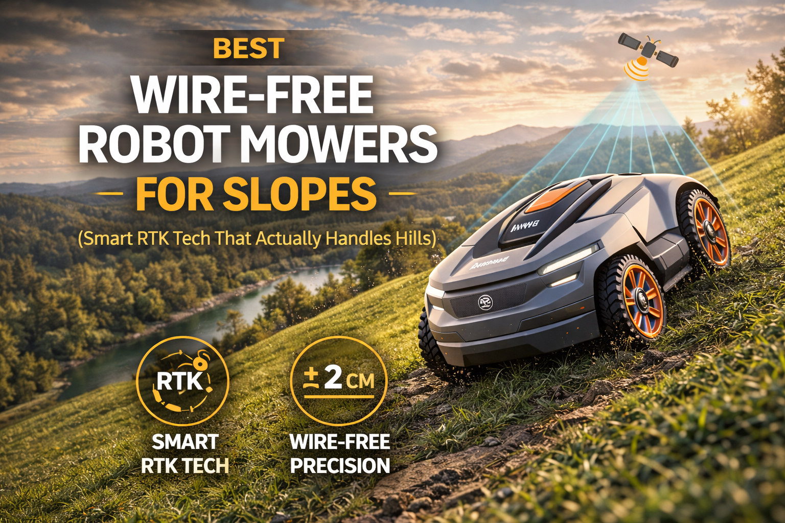 Best Wire-Free Robot Mowers for Slopes (Smart RTK Tech That Actually Handles Hills)