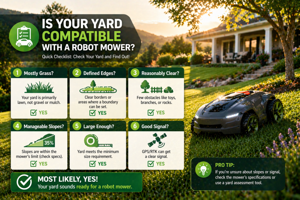 robot lawn mower yar compatibility checker