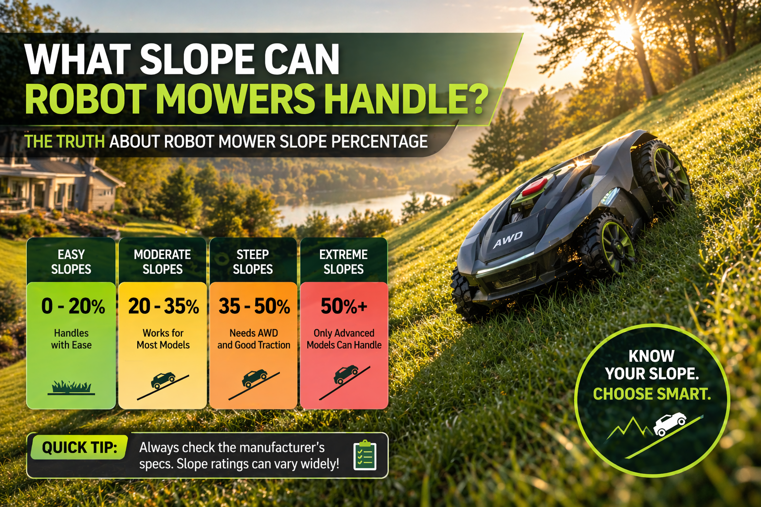 What Slope Can Robot Mowers Handle? The Truth About Robot Mower Slope Percentage