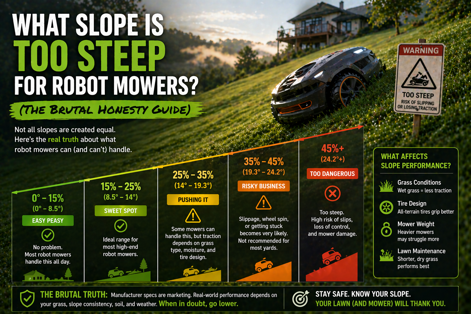 What Slope Is Too Steep for Robot Mowers? (The Brutal Honesty Guide)