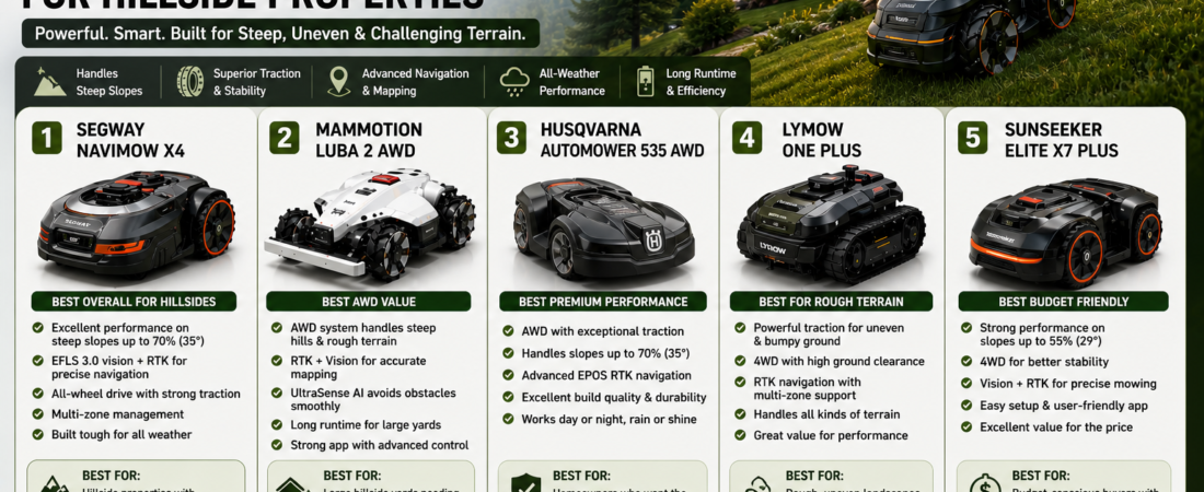 5 Best Robot Mowers for Hillside Properties