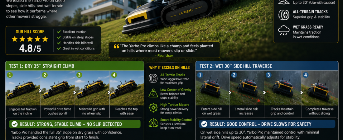 Yarbo Lawn Mower Pro Review for hills. Can It Handle Hills?