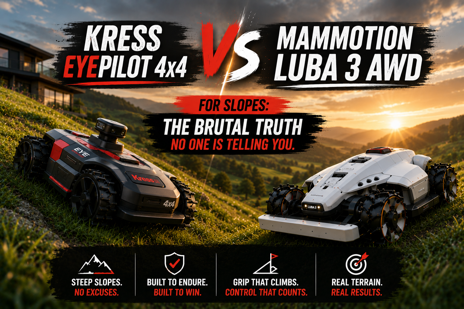 Kress EyePilot 4×4 vs Mammotion LUBA 3 AWD for Slopes: The Brutal Truth No One Is Telling You